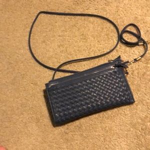 Navy crossbody/wristlet